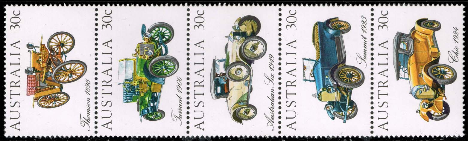 Australia #892 Vintage Cars Strip of 5; MNH