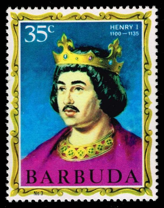 Barbuda #45 King Henry I; MNH
