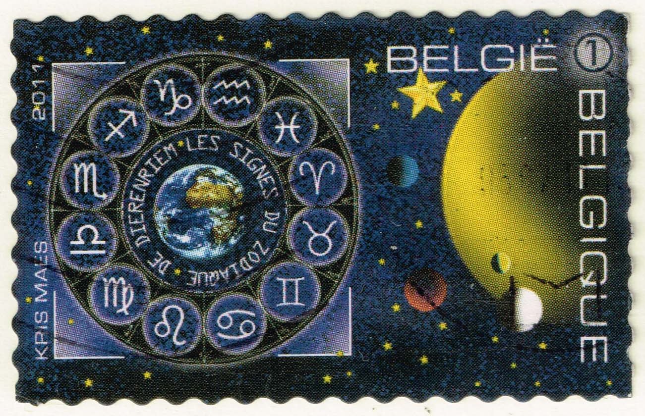 Belgium #2484 Earth; Planets & Signs of the Zodiac; Used