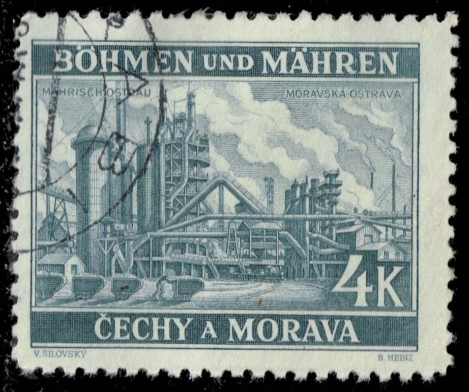 Bohemia & Moravia #36 Iron Works at Moravska Ostrava; Used