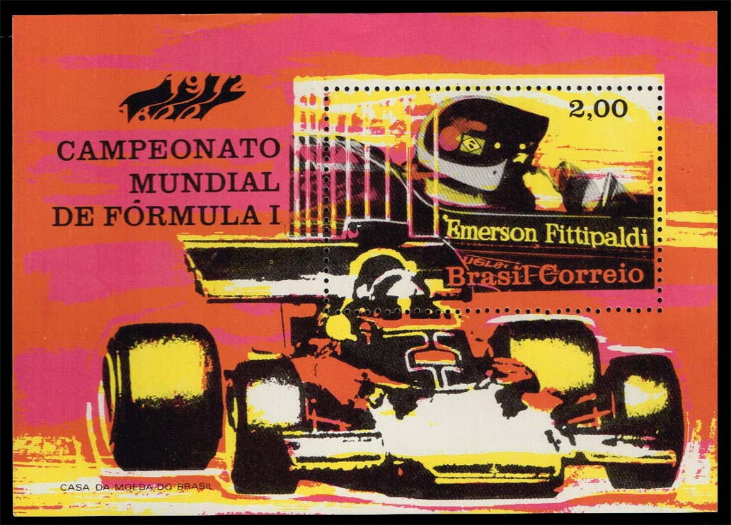 Brazil #1247 Formula 1 Racing Souvenir Sheet; MNH