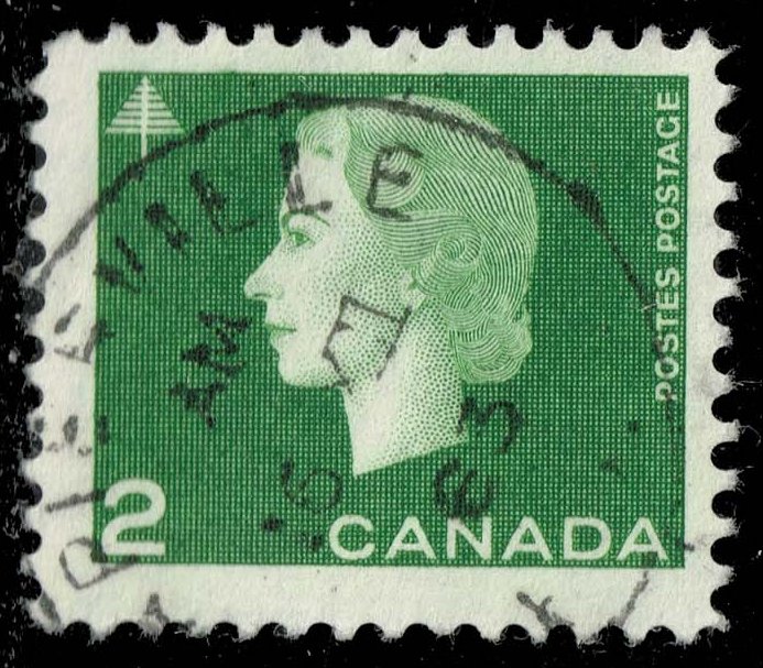 Canada #402 Queen Elizabeth II and Tree; Used - Click Image to Close