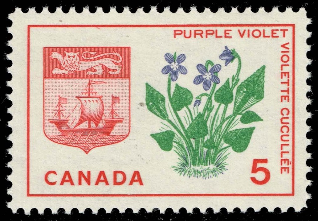 Canada #421 Purple Violet and Arms of New Brunswick; MNH