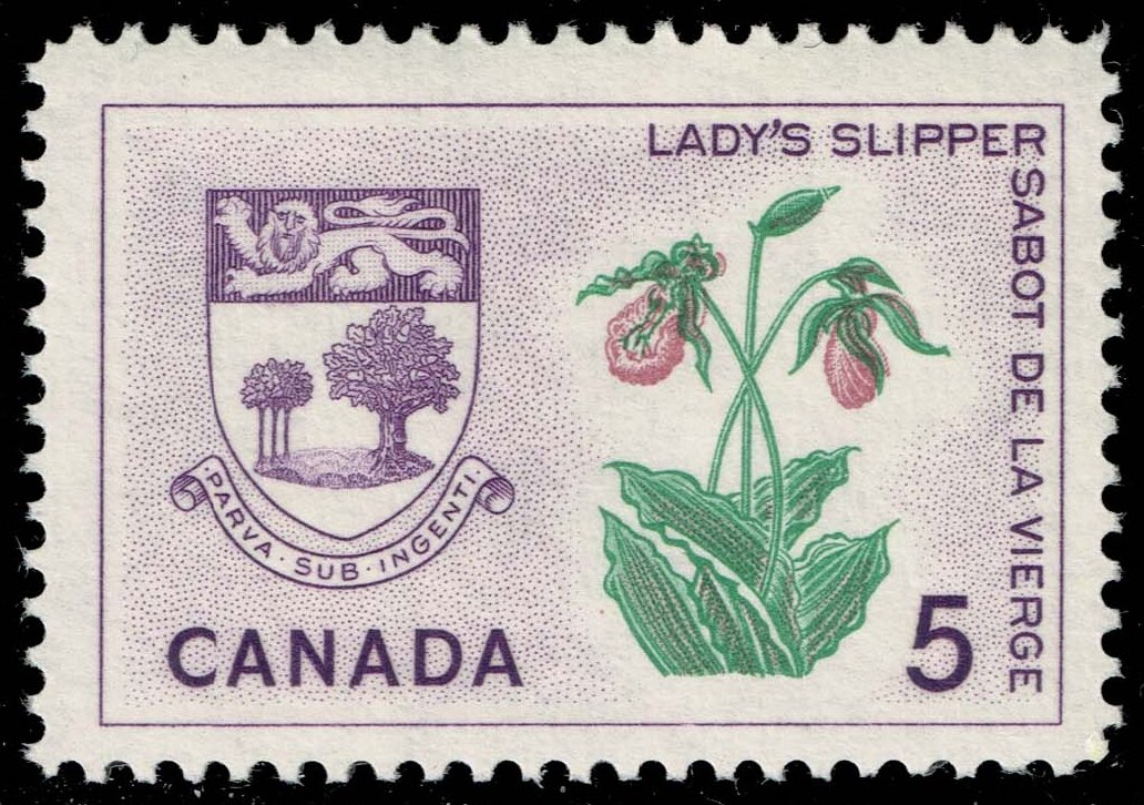 Canada #424 Lady's Slipper and Arms of Pr.Edward Island; MNH