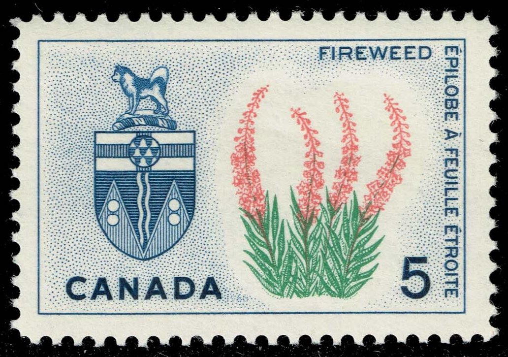 Canada #428 Fireweed and Arms of Yukon; MNH