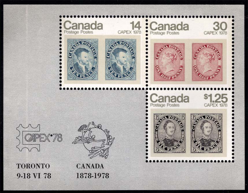 Canada #756a CAPEX '78 Souvenir Sheet of 3; MNH