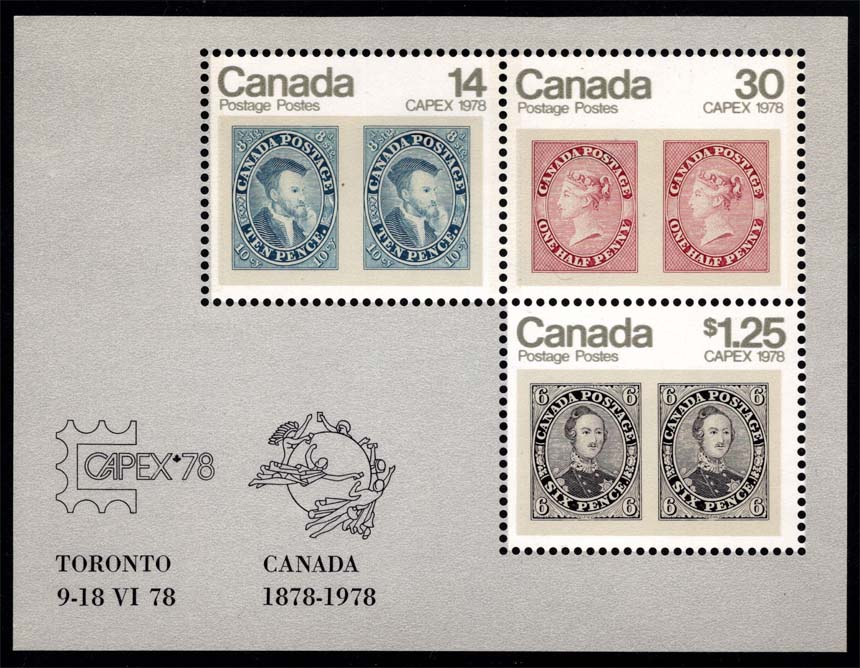 Canada #756a CAPEX '78 Souvenir Sheet of 3; MNH