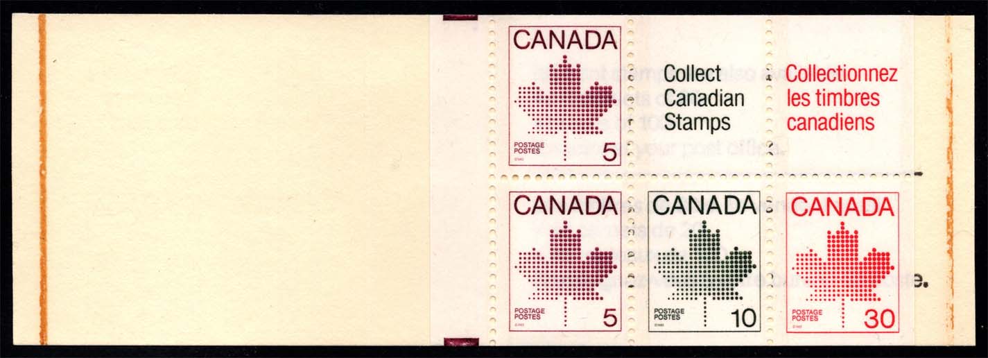 Canada #945a Maple Leaf Booklet Pane of 4; MNH