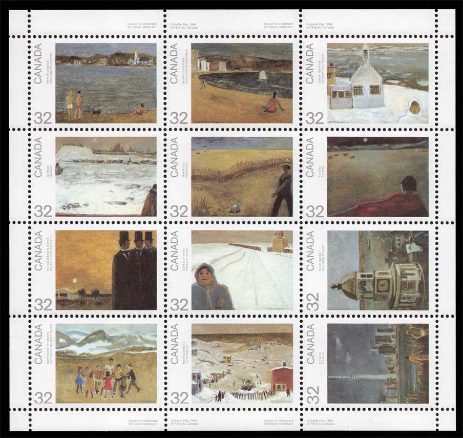 Canada #1027a Provincial Landscapes Pane of 12; MNH