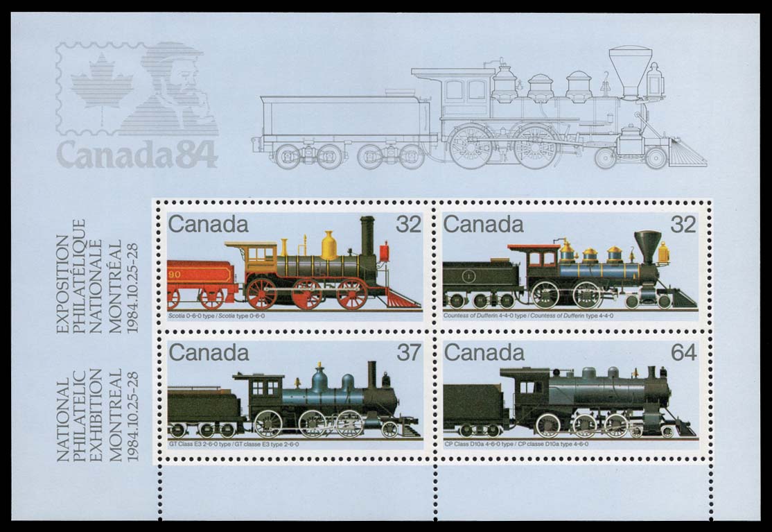 Canada #1039a Steam Locomotives Souvenir Sheet; MNH