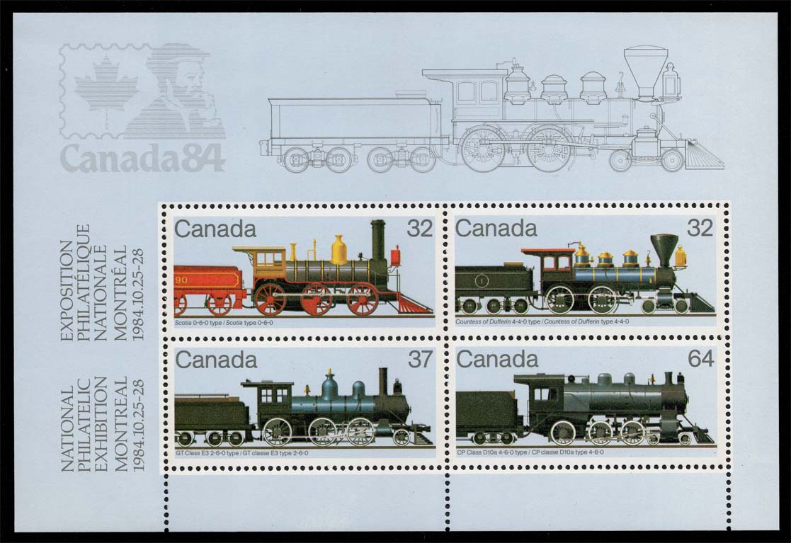 Canada #1039a Steam Locomotives Souvenir Sheet; MNH
