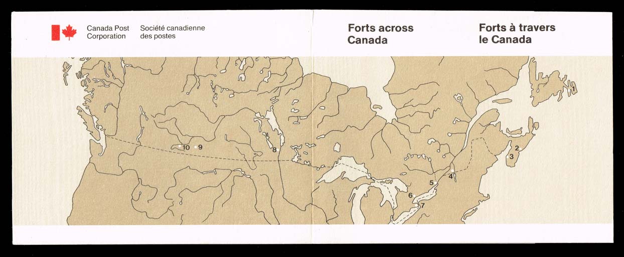 Canada #1059a Forts Across Canada Booklet Pane of 10; MNH