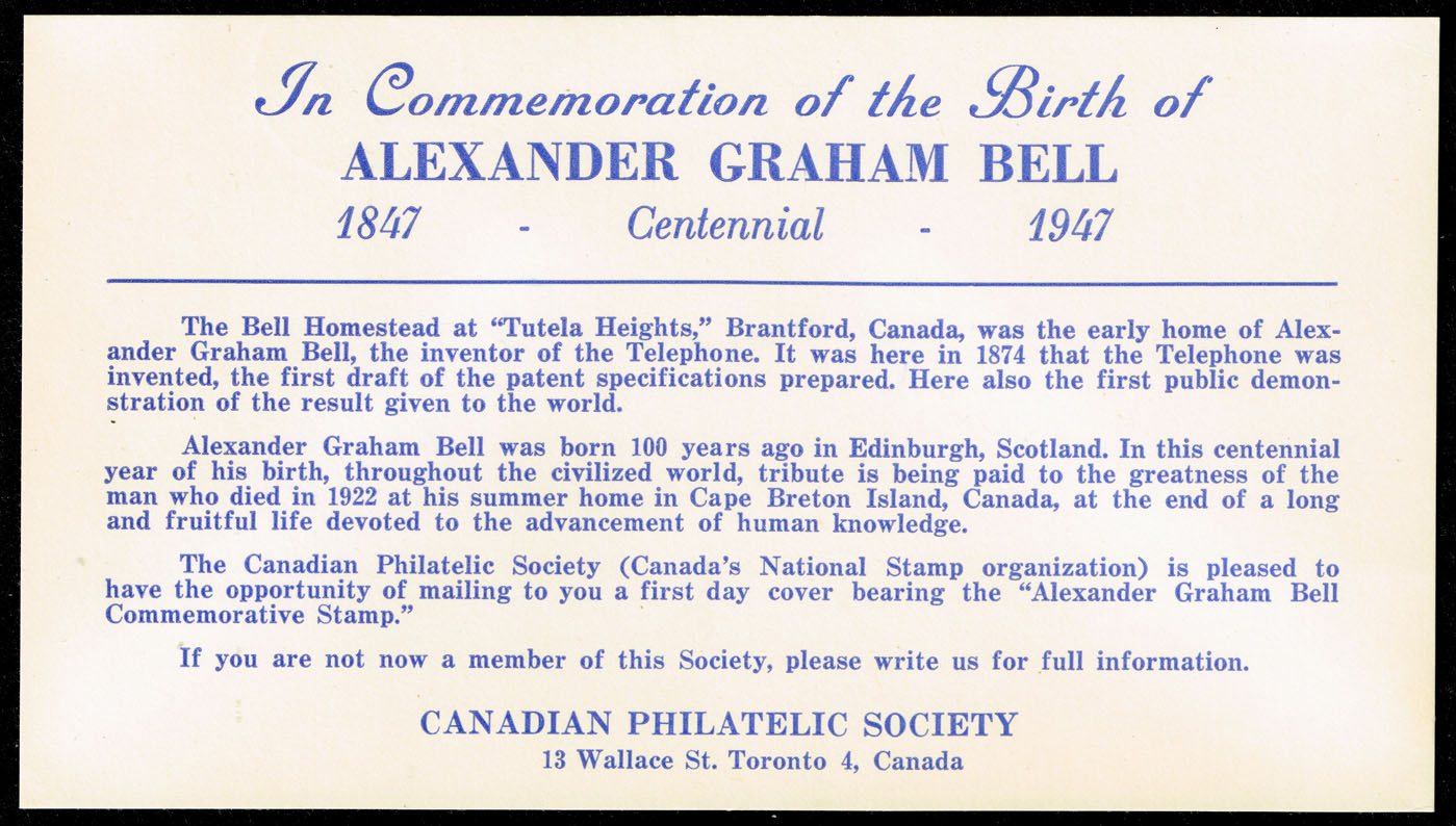 Canada #274 Alexander Graham Bell; FDC