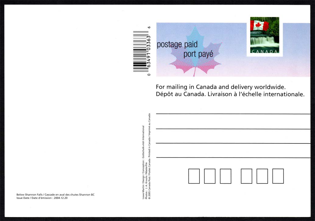 Canada 2004 Prepaid International Postal Card - Unused