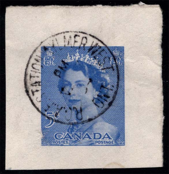 Canada Unitrade #U75 Queen Elizabeth II Cut Square; Used