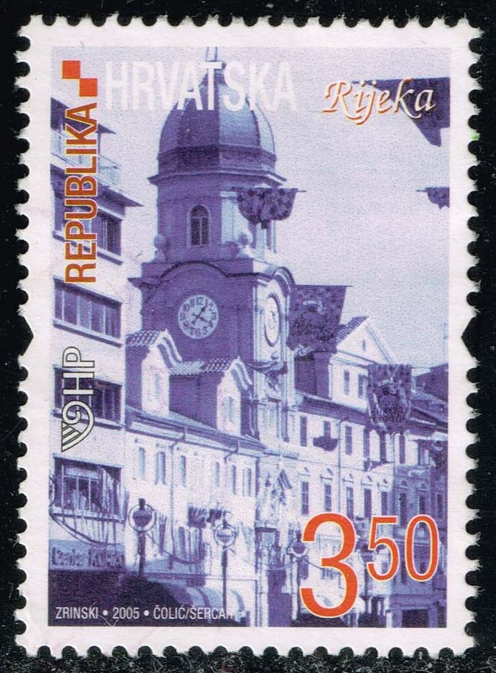 Croatia #601a Clock Tower in Rijeka; Used