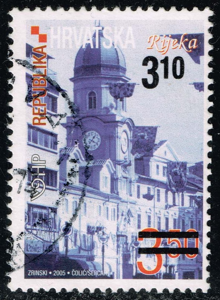 Croatia #778 Clock Tower in Rijeka; Used