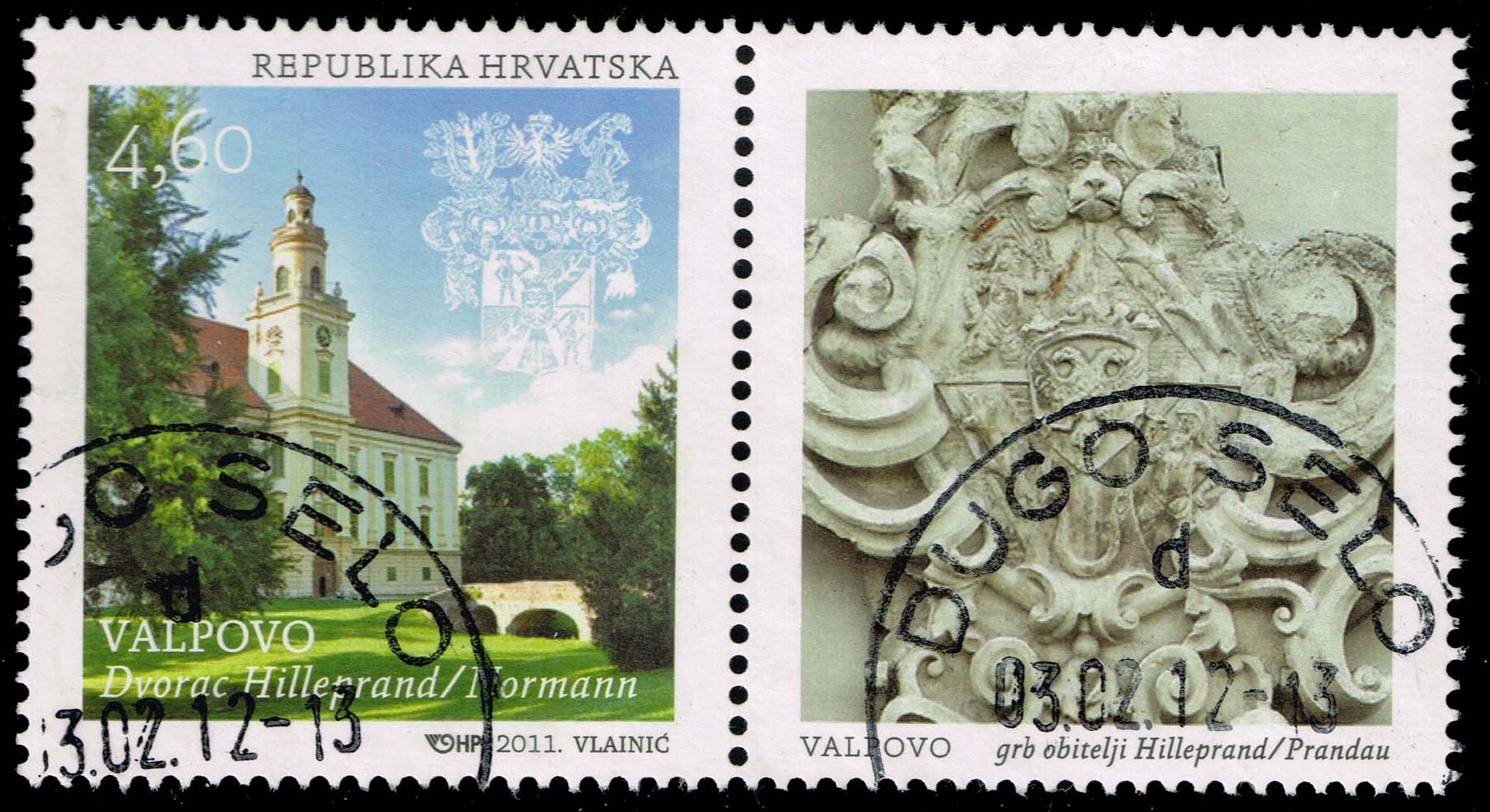 Croatia #805 Hilleprand-Prandau Norman-Ehrenfels Castle;Used