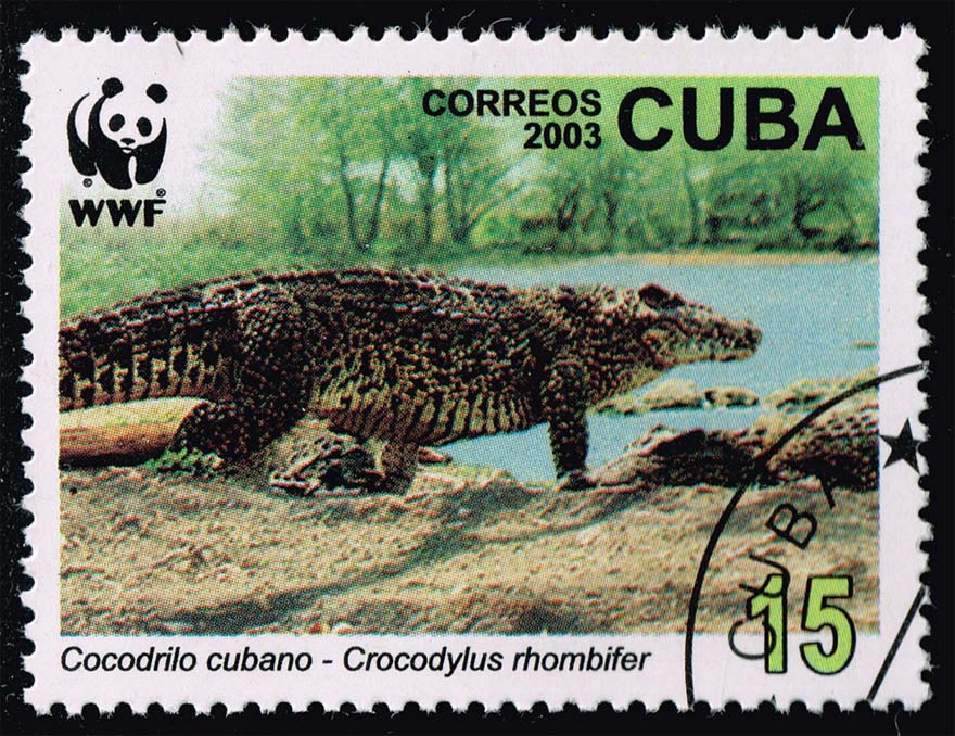 Cuba #4342-4345 Cuban Crocodile at Water's Edge; CTO