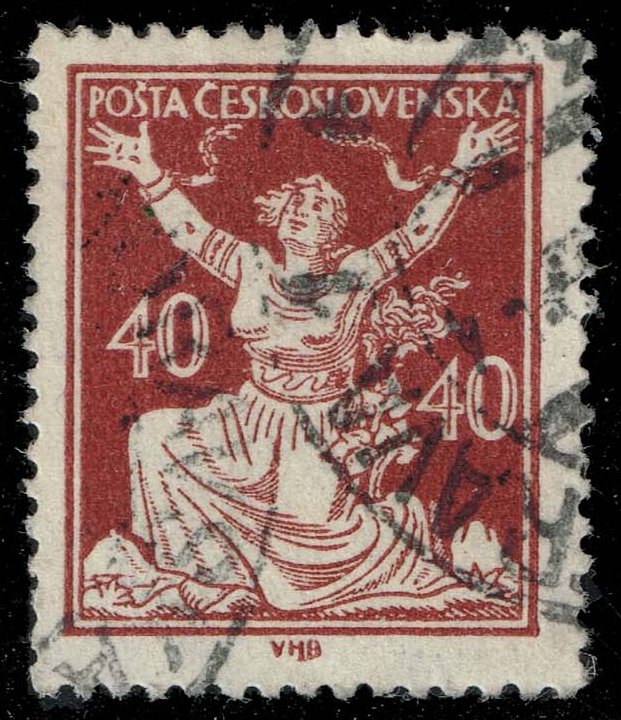 Czechoslovakia #71c Breaking Chains to Freedom; Used - Click Image to Close
