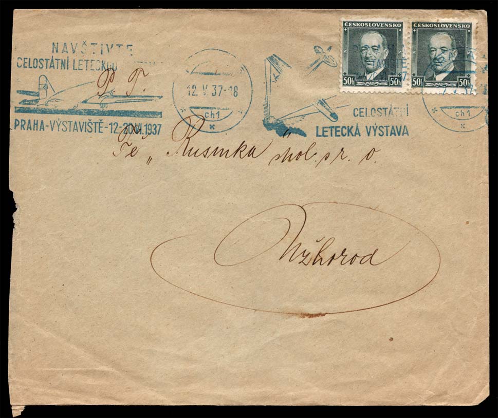 Czechoslovakia #216 Pres. Benes Pair on Cover