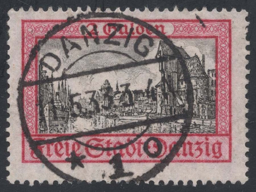 Danzig #196 Mottlau River and Krantor; Used