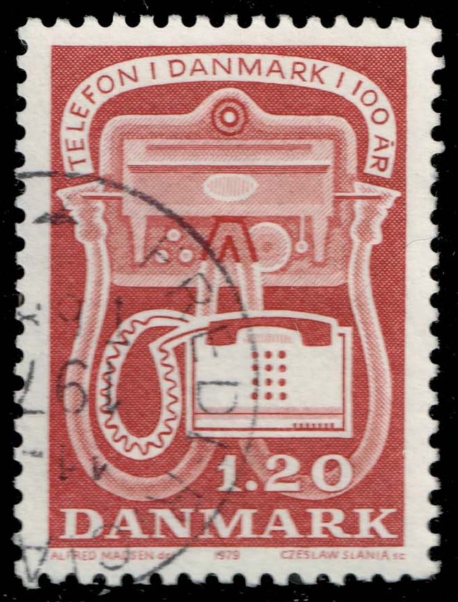 Denmark #626 Telephones; Used - Click Image to Close