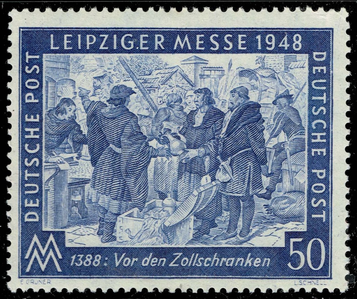 Germany #582 Merchants at Customs Barrier; MNH - Click Image to Close