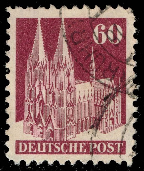 Germany #654 Cologne Cathedral w/ Constant Plate Flaw; Used