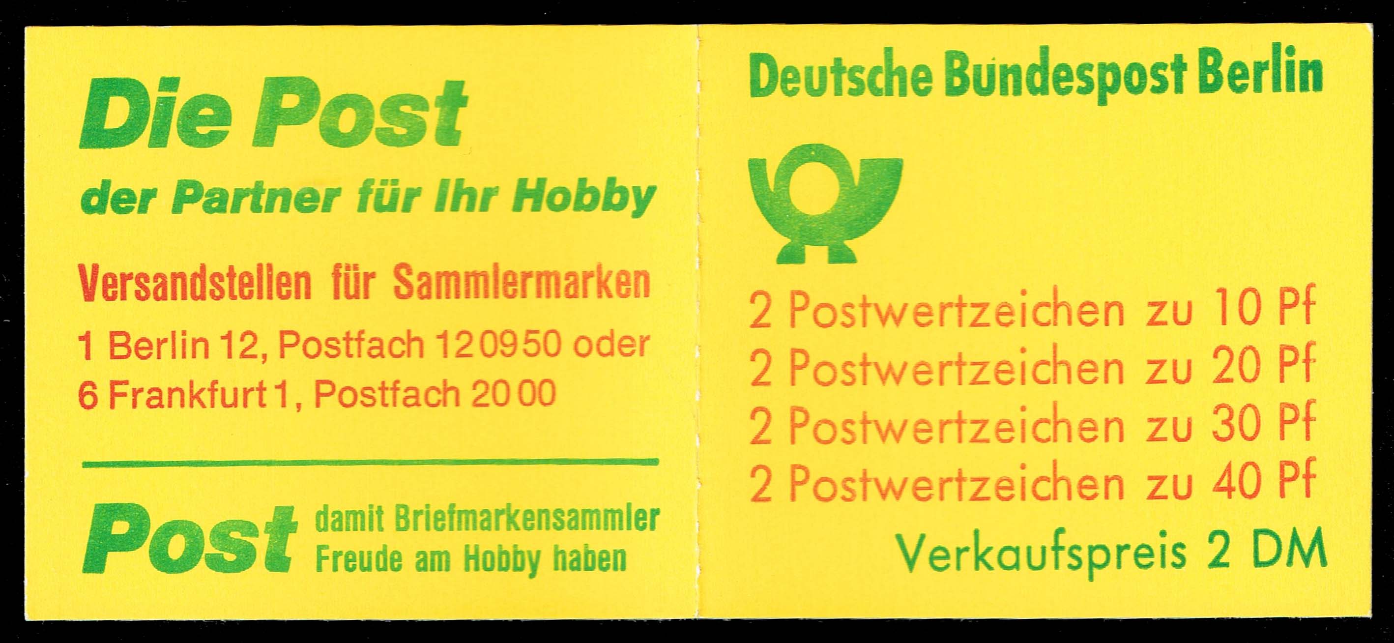 Germany #1075c Accident Prevention Booklet Pane; MNH