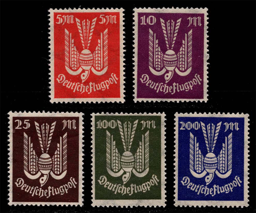 Germany #C15-C19 Carrier Pigeon Set of 5; MNH