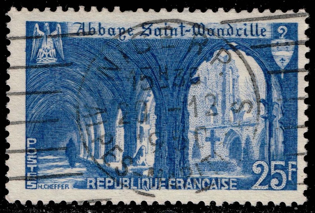 France #623 Cloister of St. Wandrille Abbey; Used - Click Image to Close