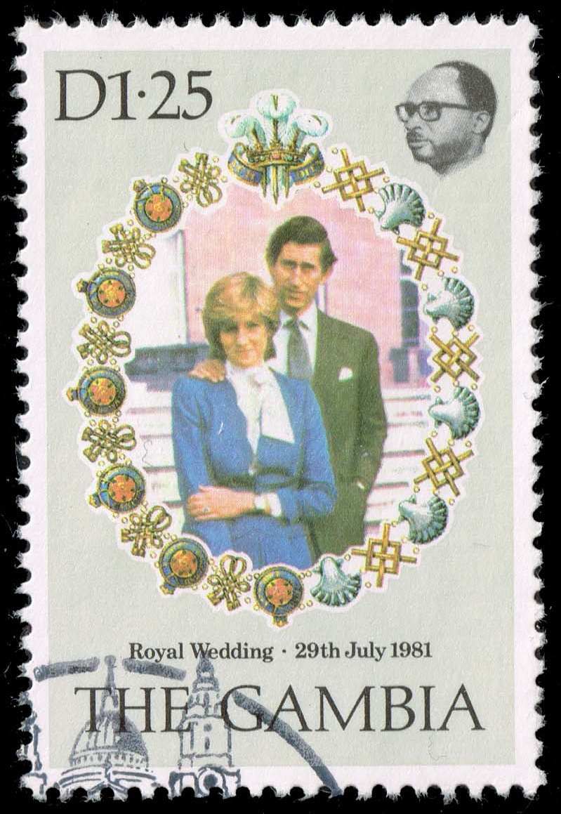 Gambia #428 Princess Diana and Prince Charles; Used