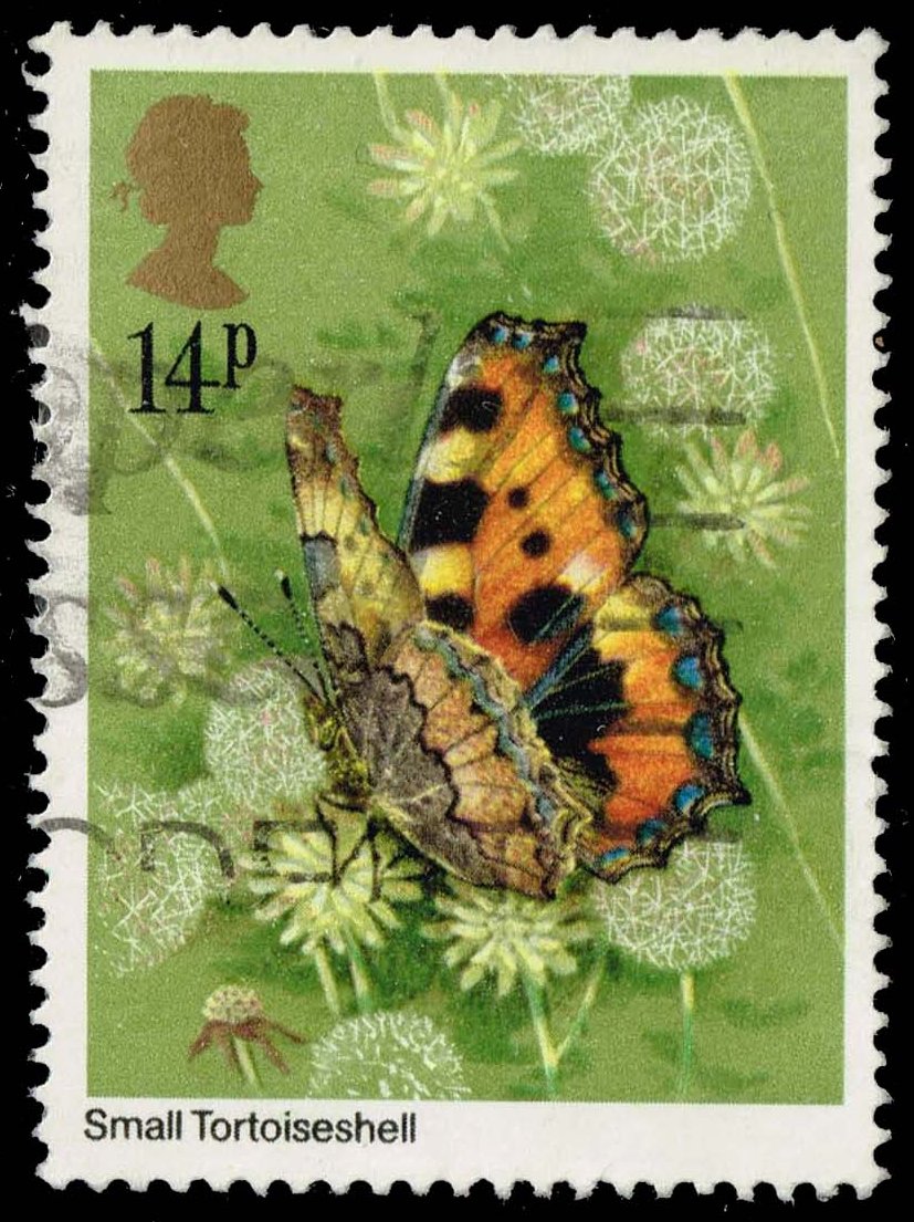 Great Britain #941 Small Tortoiseshell Butterfly; Used