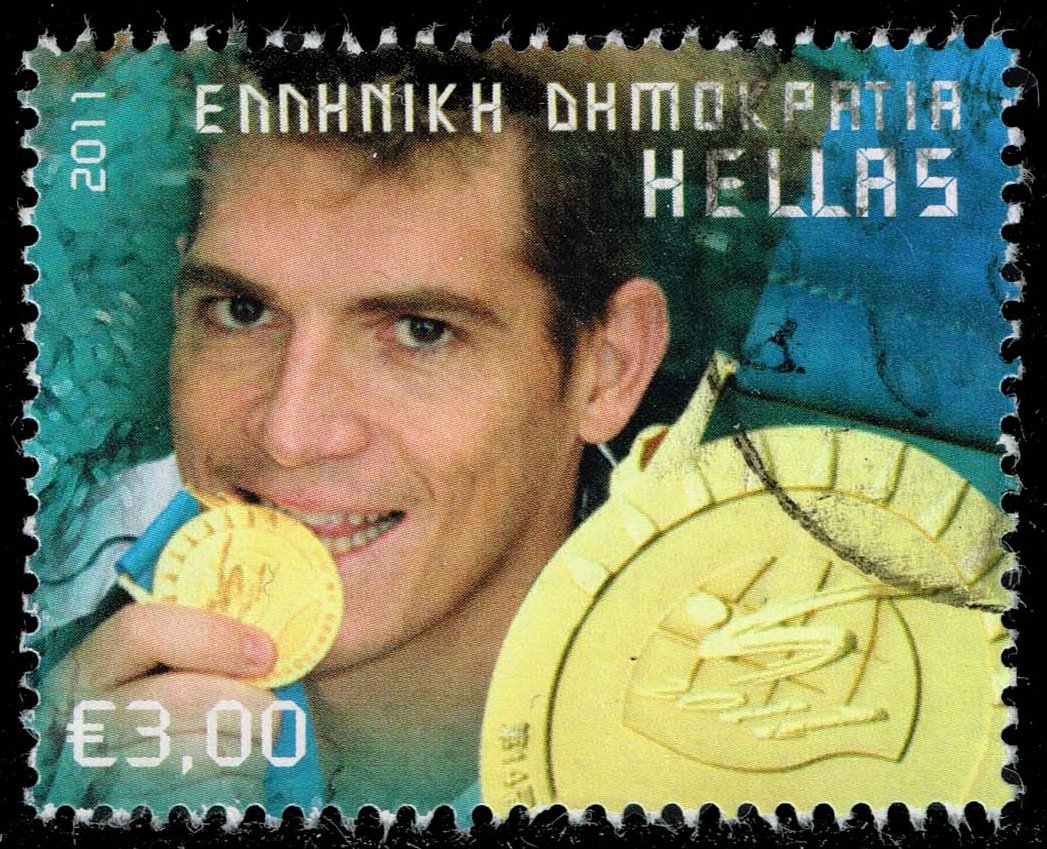 Greece #2518 Spyros Gianniotis with Gold Medal; Used - Click Image to Close