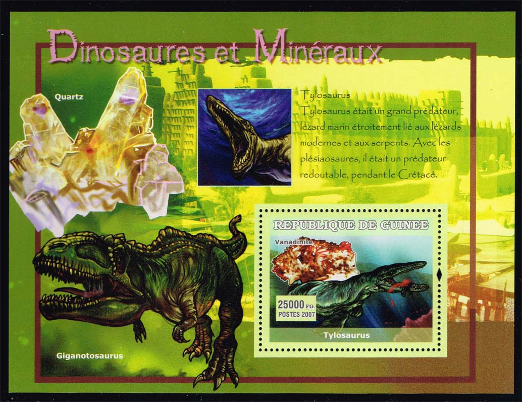 Guinea SW #4766 Tylosaurus and Giganotosaurus; MNH