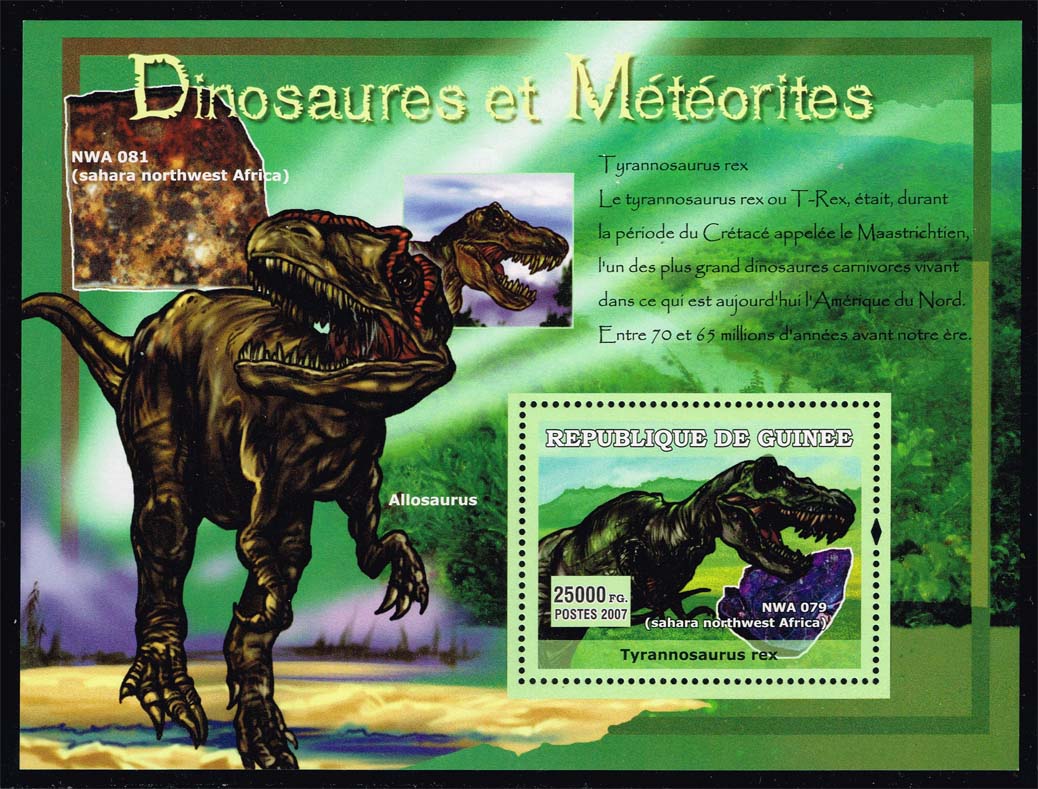 Guinea SW #4778 Tyrannosaurus and Allosaurus; MNH