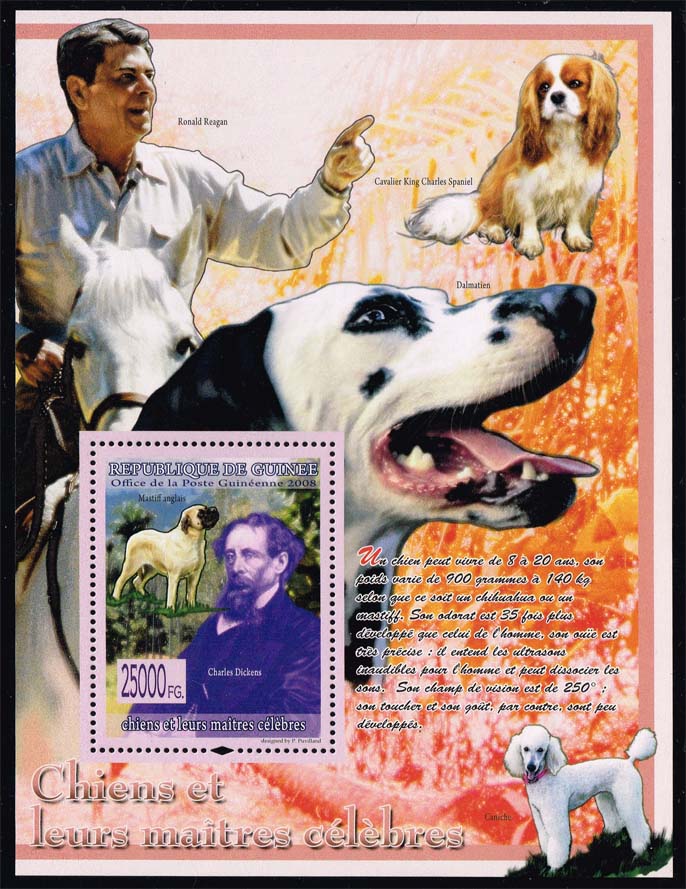 Guinea Dogs and Celebrity Owners Souvenir Sheet; MNH