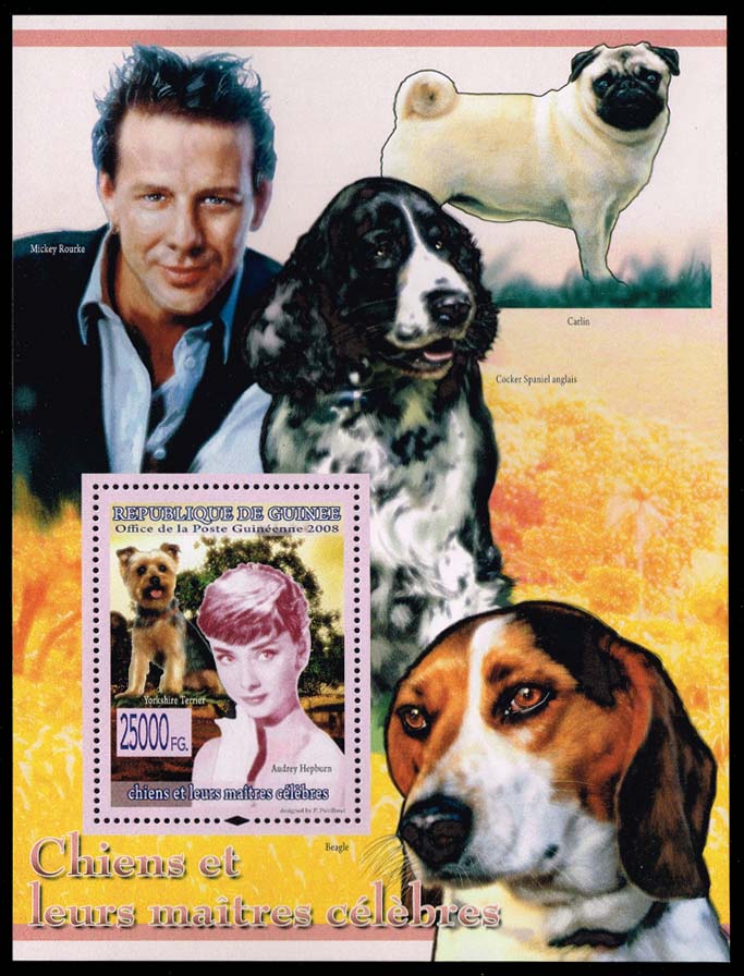 Guinea Dogs and Celebrity Owners Souvenir Sheet; MNH