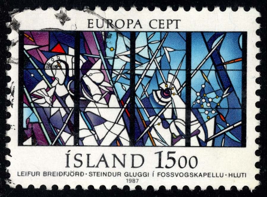 Iceland #640 Stained Glass Window by Breidfjoerd; Used