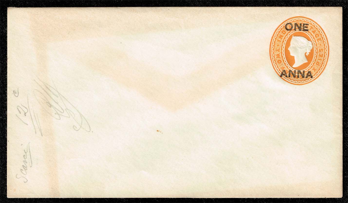 India Postal Stationery 1899 1 anna surcharge; Unused - Click Image to Close
