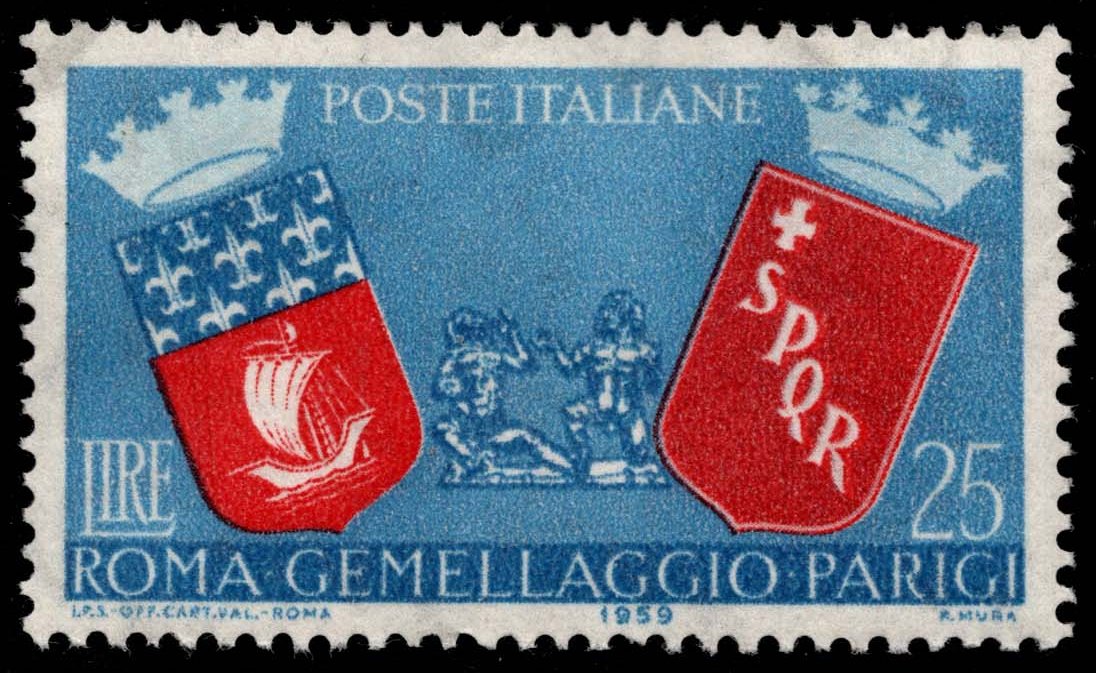 Italy #769 Arms of Paris and Rome; Unused Italy #769 Arms of Paris and Rome; Unused