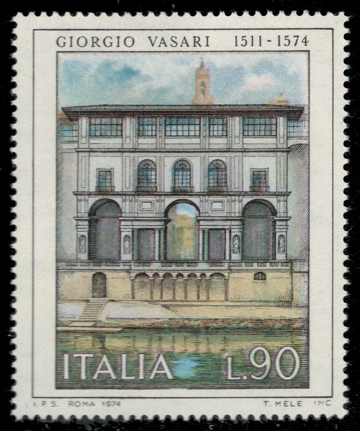 Italy #1174 Uffizi Gallery Courtyard; MNH