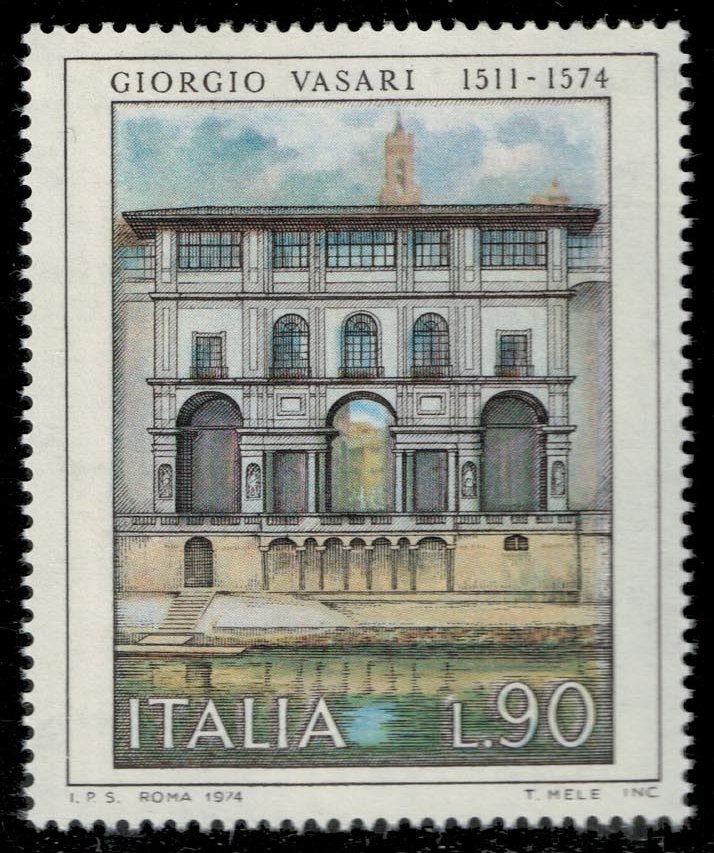 Italy #1174 Uffizi Gallery Courtyard; MNH