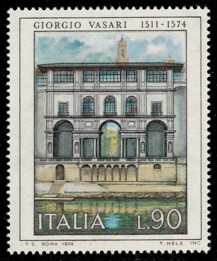 Italy #1174 Uffizi Gallery Courtyard; MNH