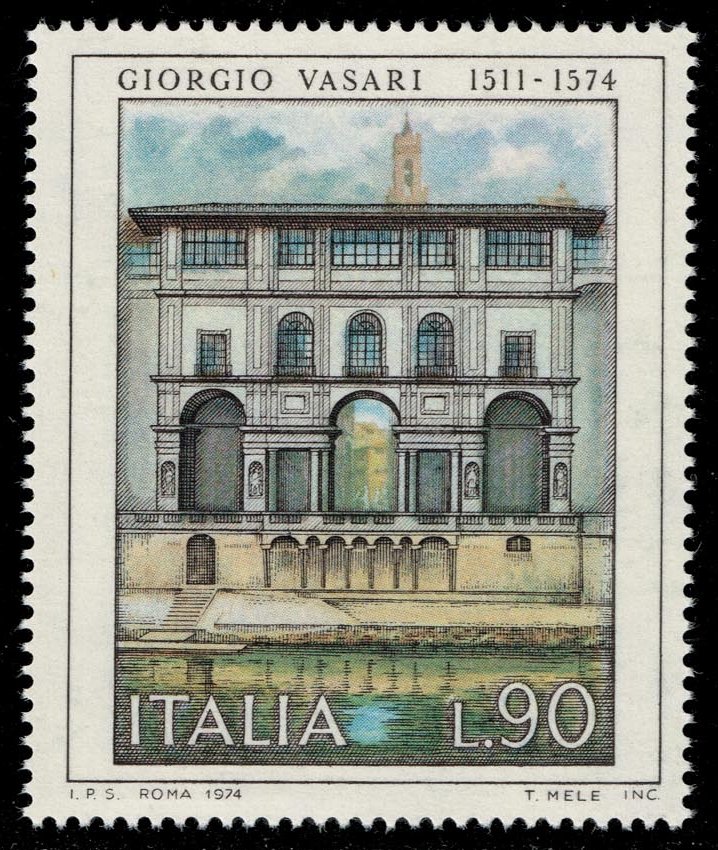 Italy #1174 Uffizi Gallery Courtyard; MNH