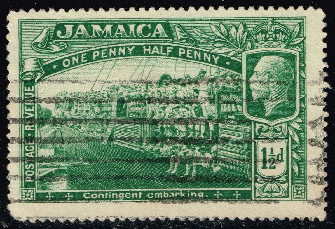 Jamaica #77 WWI Contingent Embarking; Used - Click Image to Close