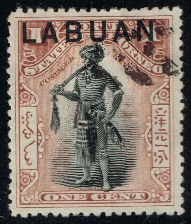 Labuan #72A Dyak Chieftain; CTO - Click Image to Close
