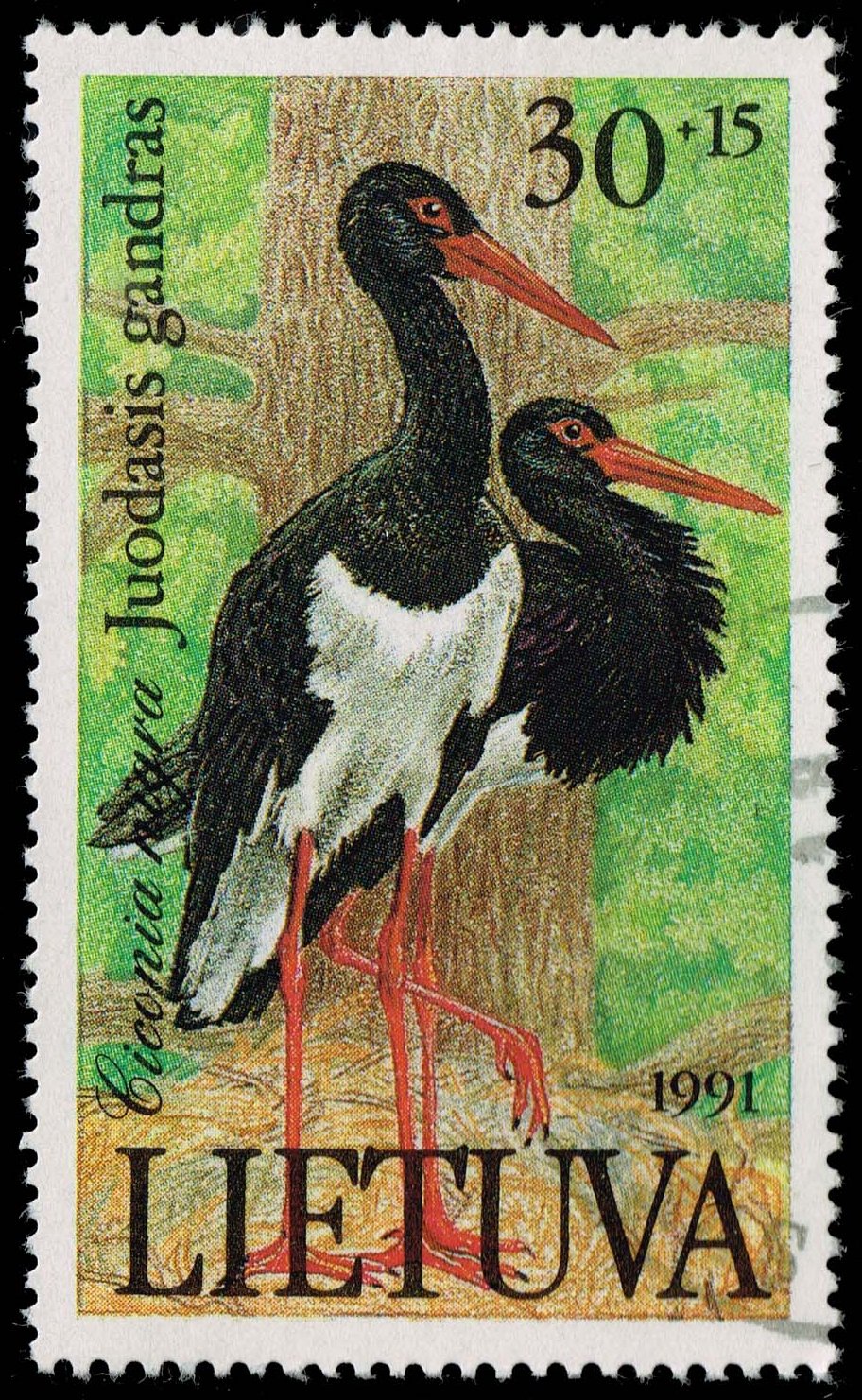 Lithuania #403 Black Stork; Used