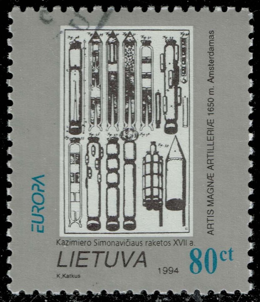 Lithuania #491 17th Century Rockets and Artillery; Used - Click Image to Close